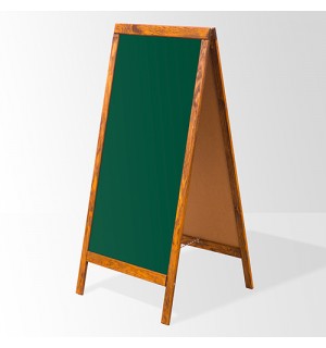 Penguen 50 cm x 110 cm Çift Taraflı Çatı Tipi Menü Tahtası Yeşil